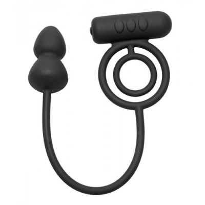 Prostatic Play Voyager 1 Vibrating Cock Ring and AnalPlug  - Rezgő gyűrű análdugóval