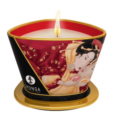 Shunga Libido Massage Candle Sparkling Strawberry Wine - masszázs gyertya 170ml
