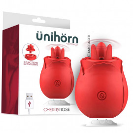 InToYou Ünihörn CherryRose Suction and Licking Tongues Clitoris Massager Red