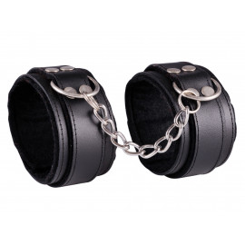 Dominate Me Leather Ankle Cuffs D22 Black-Black