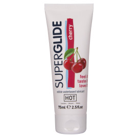 HOT Superglide Edible Waterbased Lubricant Cherry 75ml