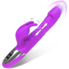 Paloqueth Thrusting & Rotating Rabbit Vibrator with 7 Thrust & 7 Vibration Modes Purple