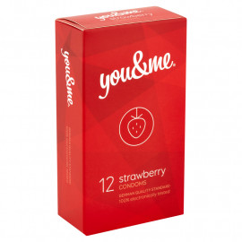 you&me Strawberry Condoms 12 db
