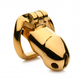 Master Series Midas Locking Chastity Cage 18K Gold-Plated