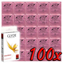 Glyde Strawberry - Premium Vegan Condoms 100 pack