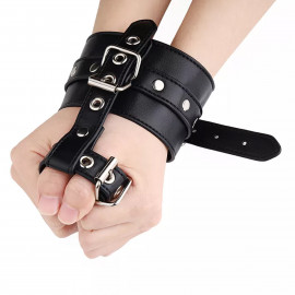 Kiotos Leather Single Handcuff & Thumb Lock