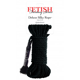 Fetish Fantasy Deluxe Silky Rope - Luxus Bondázs kötél Fekete