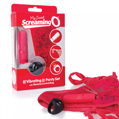 The Screaming O Remote Control Panty Vibe Red - Távirányítható rezgő tanga Piros