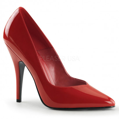 Pleaser Seduce-420V - Női sexy cipő Piros Lakkozott