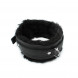 Kiotos Fluffy Inside Black Leather Collar