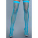 Be Wicked Nylon Fishnet Thigh Highs Turquoise