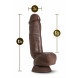 Blush Dr. Skin Plus 8 Inch Thick Poseable Dildo with Squeezable Balls Chocolate