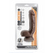 Blush Dr. Skin Plus 8 Inch Thick Poseable Dildo with Squeezable Balls Chocolate