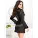 Musiclegs Long Sleeve Robe with Lace Trim 56064 Fekete