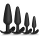 Paloqueth Long.Session Analplug Set from Skin-Friendly Silicone Black 4 pack