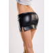 Glossy Wetlook Mini Skirt with Cut-Out Detail