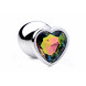 Booty Sparks Rainbow Prism Heart Anal Plug Silver Large