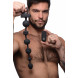 Master Series Dark Rattler Vibrating Anal Beads with Remote Control Black