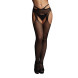Le Désir Suspender Pantyhose with Strappy Waist Black