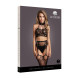 Le Désir Two Piece with Halter Turtleneck and Pantie with Attached Stockings Black