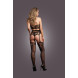 Le Désir Two Piece with Halter Turtleneck and Pantie with Attached Stockings Black