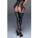 Noir Handmade F145 Lace and Powerwetlook Stockings with Ribbon Lacing