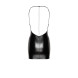 Noir Handmade F307 Mirage Wetlook Mini Dress with Jewelry Rhinestone Chain