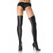 Leg Avenue Opaque thigh highs corset back 6289 - combfix Fekete