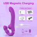 SuperLove Strapless Strap-On with Dual Vibrations, Flapping & Remote Purple