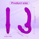 SuperLove Strapless Strap-On with Dual Vibrations, Flapping & Remote Purple
