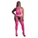Ouch! Glow in the Dark Two Piece with Crop Top and Stockings Neon Pink
